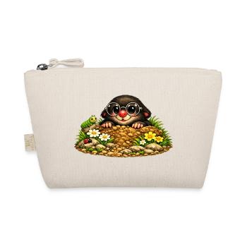 Cute mole with glasses - Organic Pouch - nature - Front