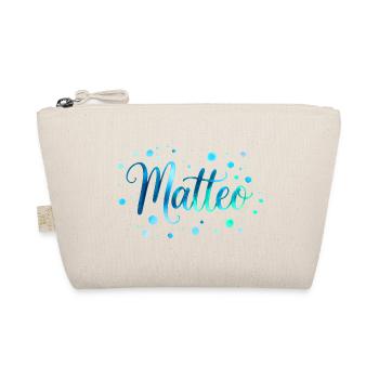 Name Matteo – Buntes Aquarell Design mit Punkten - Bio-Täschchen - Natur - Vorne
