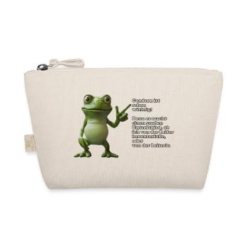 Gender-Frosch mit Hinweis - Bio-Täschchen - Natur - Vorne