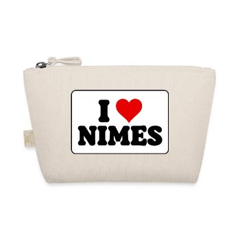 Ich liebe Nîmes, J'aime Nîmes - Amour ville - Bio-Täschchen - Natur - Vorne