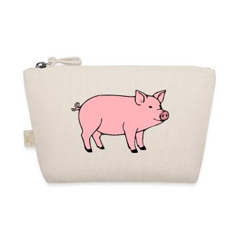 Schwein rosa Metzger Fleischer Geschenk - Bio-Täschchen - Natur - Vorne
