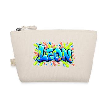 LEON Graffiti Fluo: Der Name, der für Aufsehen sorgt! - Bio-Täschchen - Natur - Vorne