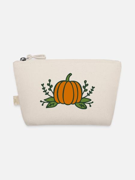 Kürbis Halloween Herbst - Bio-Täschchen - Natur
