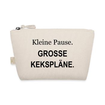 Kleine Pause – Große Kekspläne – schwarz - Bio-Täschchen - Natur - Vorne
