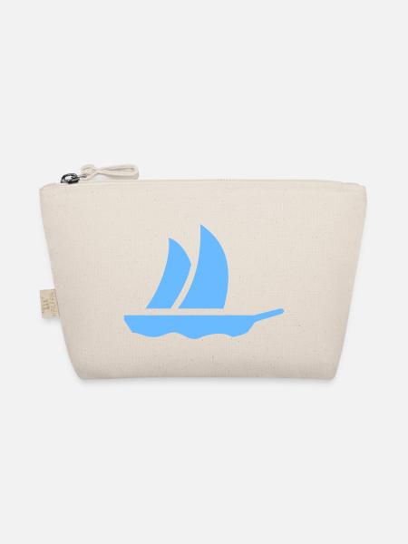 Segelboot / Sailboat (1c) - Bio-Täschchen - Natur - Vorne