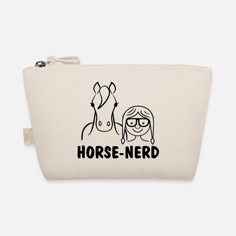 Pferdemotiv Horse-Nerd - Bio-Täschchen - Natur