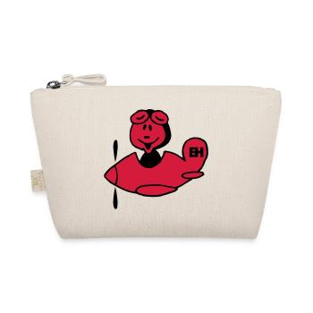 Red Airplane, Two-Color Design - Organic Pouch - nature - Front