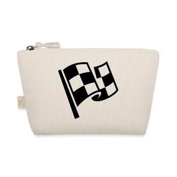 Flag Race Car Destination Motorcycle - Organic Pouch - nature - Front