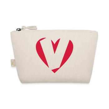 Herz V - I love V - Buchstabe V - Bio-Täschchen - Natur - Vorne