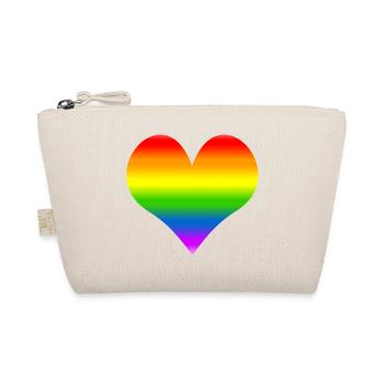 Rainbow heart - Organic Pouch - nature - Front