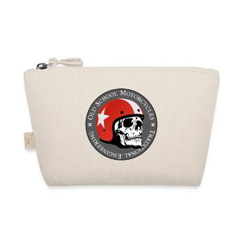 Old School Skull Moto Logo Rothelm - Bio-Täschchen - Natur - Vorne