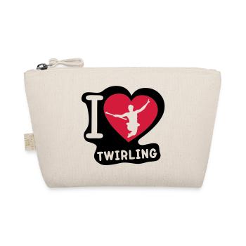 i love sports heart twirling baton6 - Organic Pouch - nature - Front