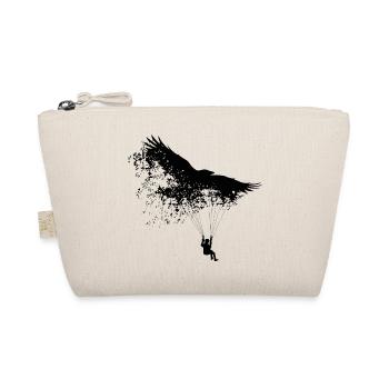 Paraglider with raven (black) - Organic Pouch - nature - Front