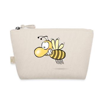 Lustige Cartoon Biene Geschenkidee - Bio-Täschchen - Natur - Vorne