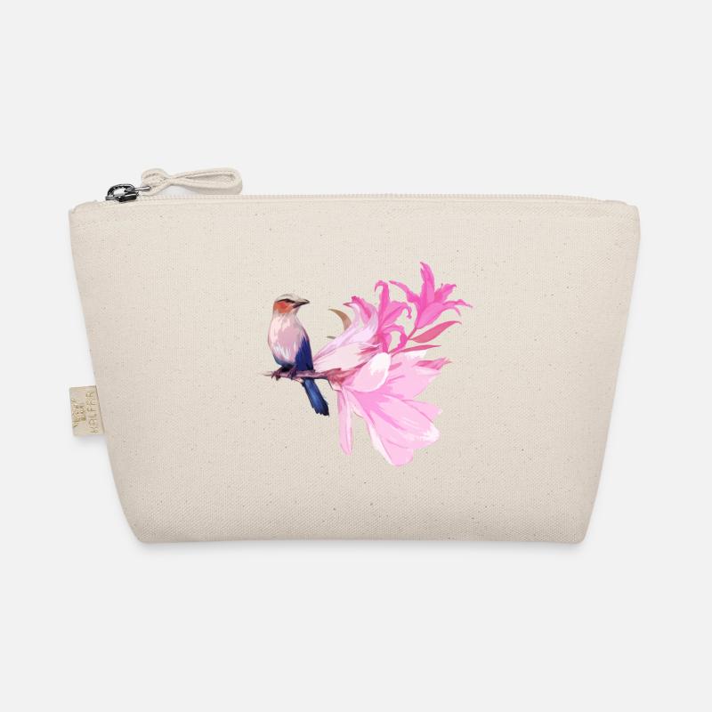 Vogel mit Blüten Bio-Täschchen