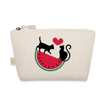 Melon Cat Love - Bio-Täschchen - Natur - Vorne