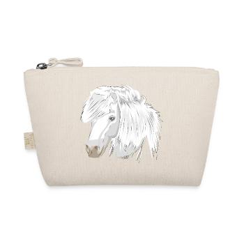 Horse Head White Mare White Horse Thoroughbred Pony - Organic Pouch - nature - Front