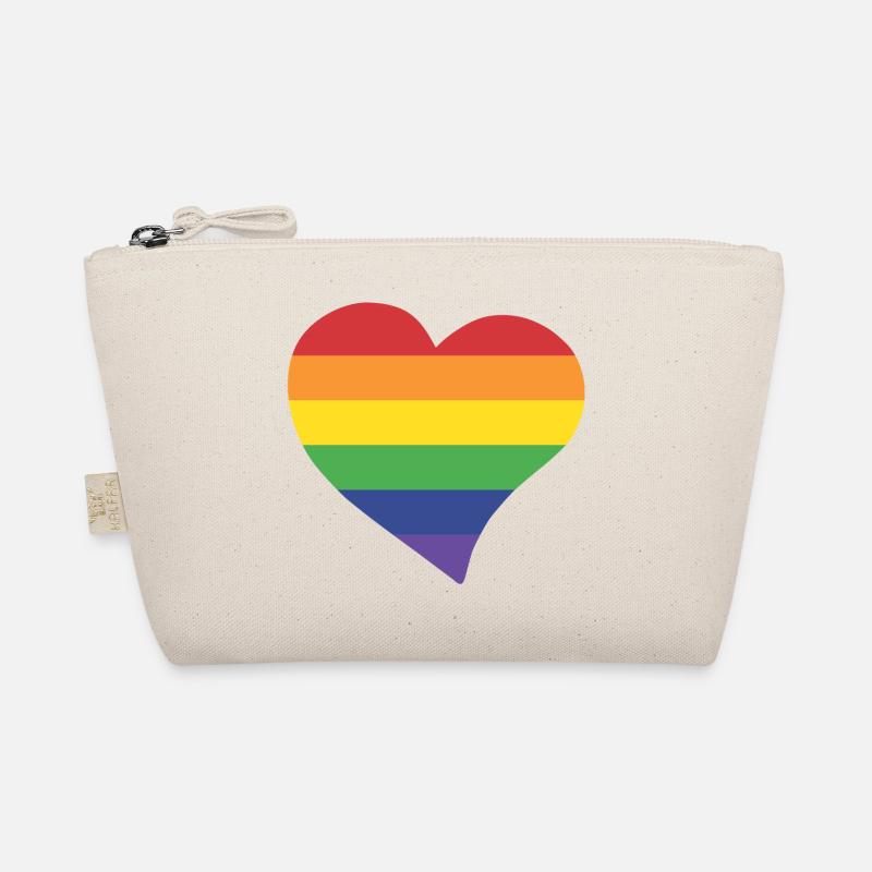 Regenbogenherz - Bio-Täschchen - Natur