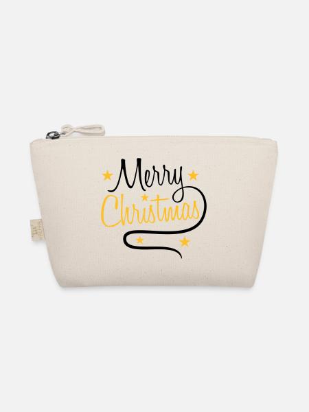 texte conception logo sapin étoiles joyeux noël noël - Trousse biologique - nature - Devant