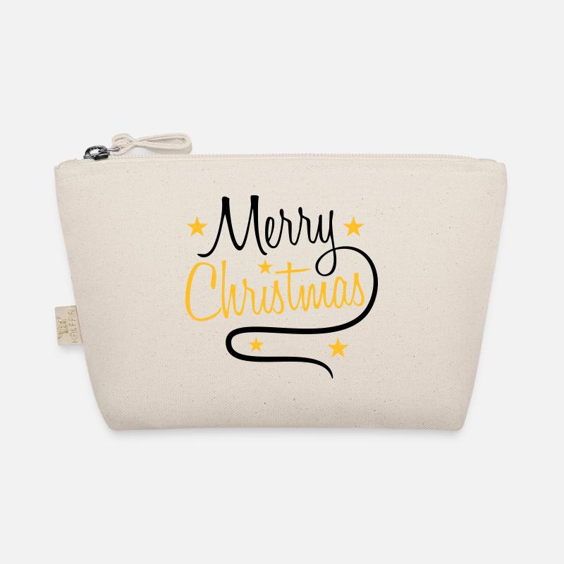 text design logo tanne sterne frohe christmas weih - Bio-Täschchen - Natur