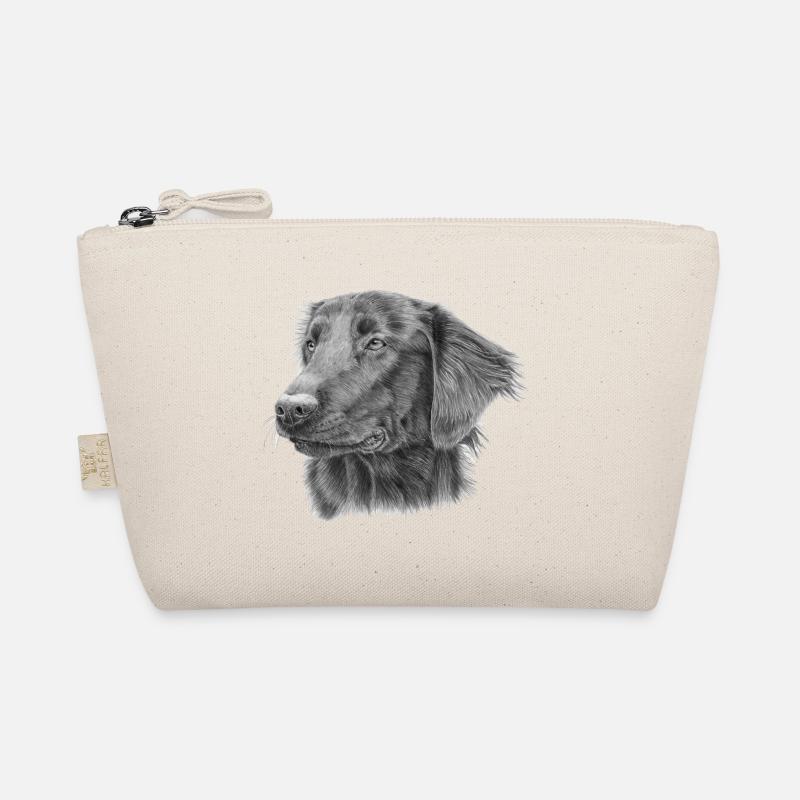 flatcoated retriever bw - Organic Pouch - nature