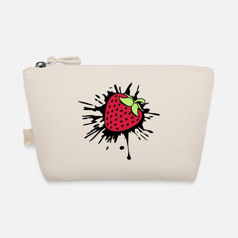 klex farbe tropfen graffiti erdbeere fruchtig leck - Bio-Täschchen - Natur
