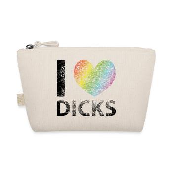 I LOVE DICKS gay lgbt vintage - Organic Pouch - nature - Front