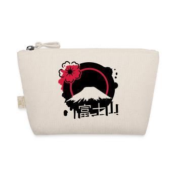 Fujiyama with cherry blossom and calligraphy - Organic Pouch - nature - Front
