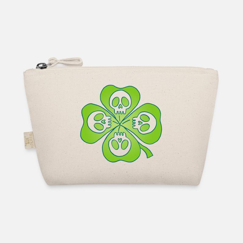 Skulls and four leaf clover Organic Pouch