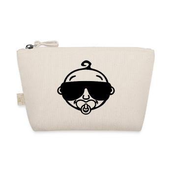 Cool baby with sunglasses portrait (black) - Organic Pouch - nature - Front