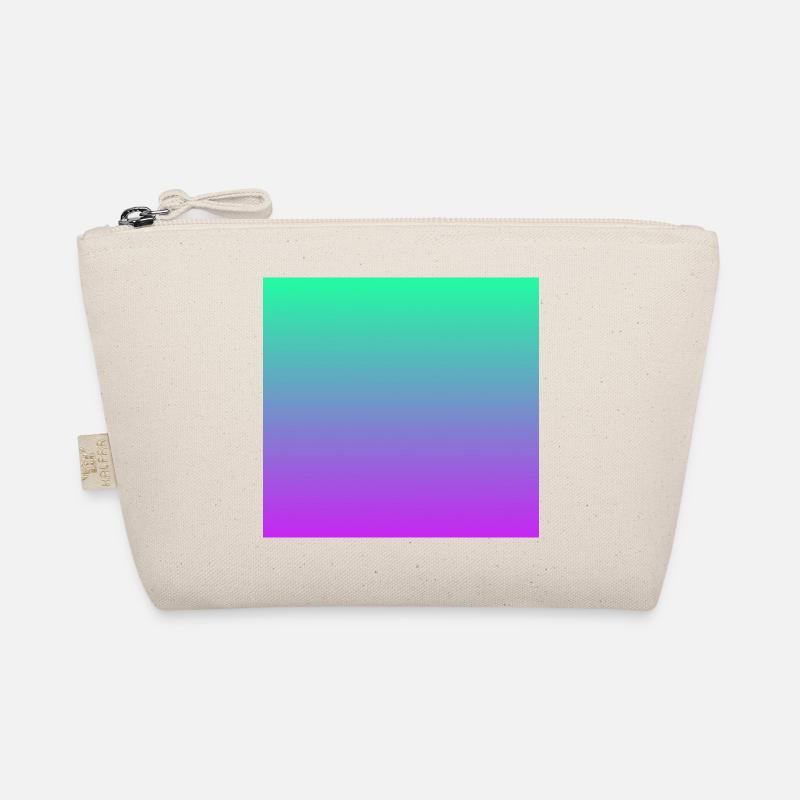 Rainbow gradient turquoise green purple violet Organic Pouch