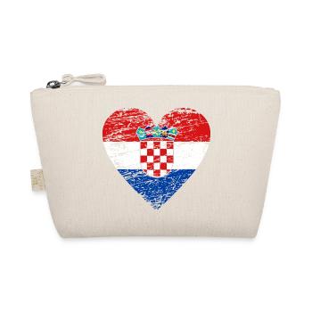 Croatie drapeau vintage coeur utilisé - Trousse biologique - nature - Devant