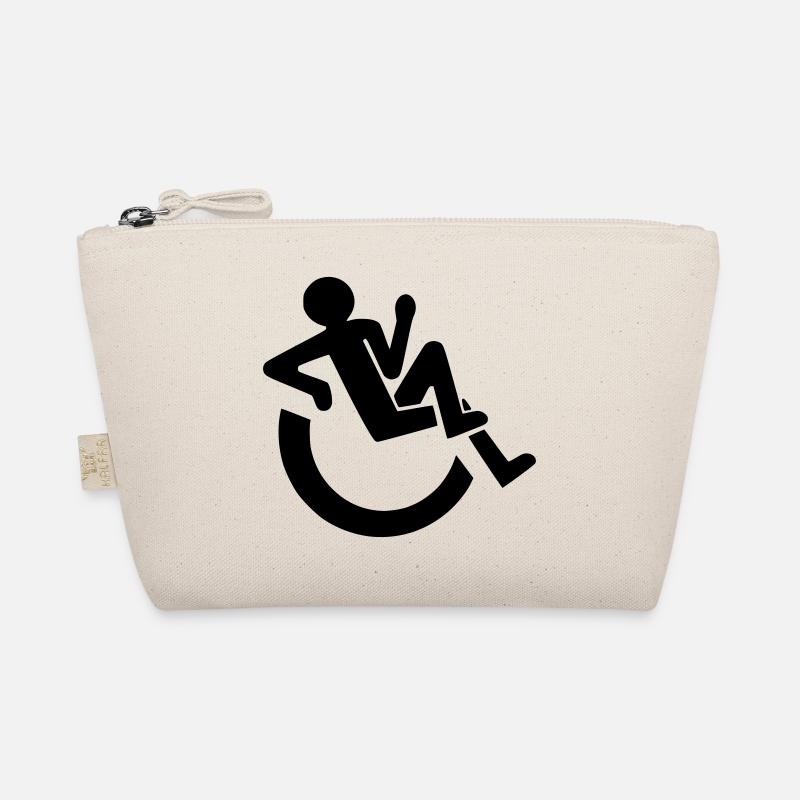 Entspannter Rollstuhlfahrer, Roller, Behinderter # Bio-Täschchen