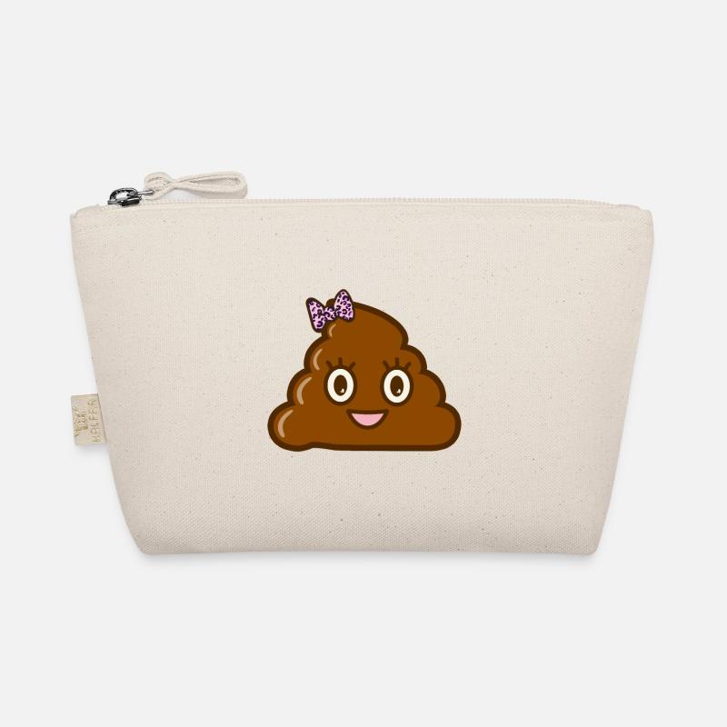 Mrs. Turd - Süße Kackhaufen-Lady mit Schleife - Bio-Täschchen - Natur