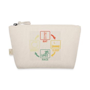 Speedway Eat Sleep Spruch Lustig im Retro Style - Bio-Täschchen - Natur - Vorne