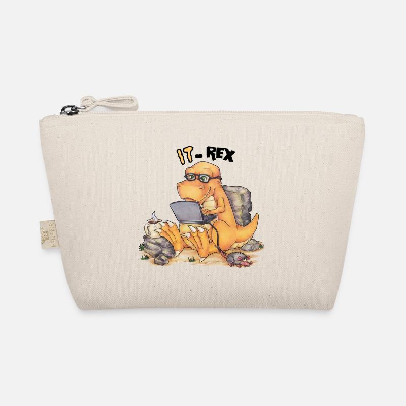 IT Rex- Funny dinosaur with computer Organic Pouch