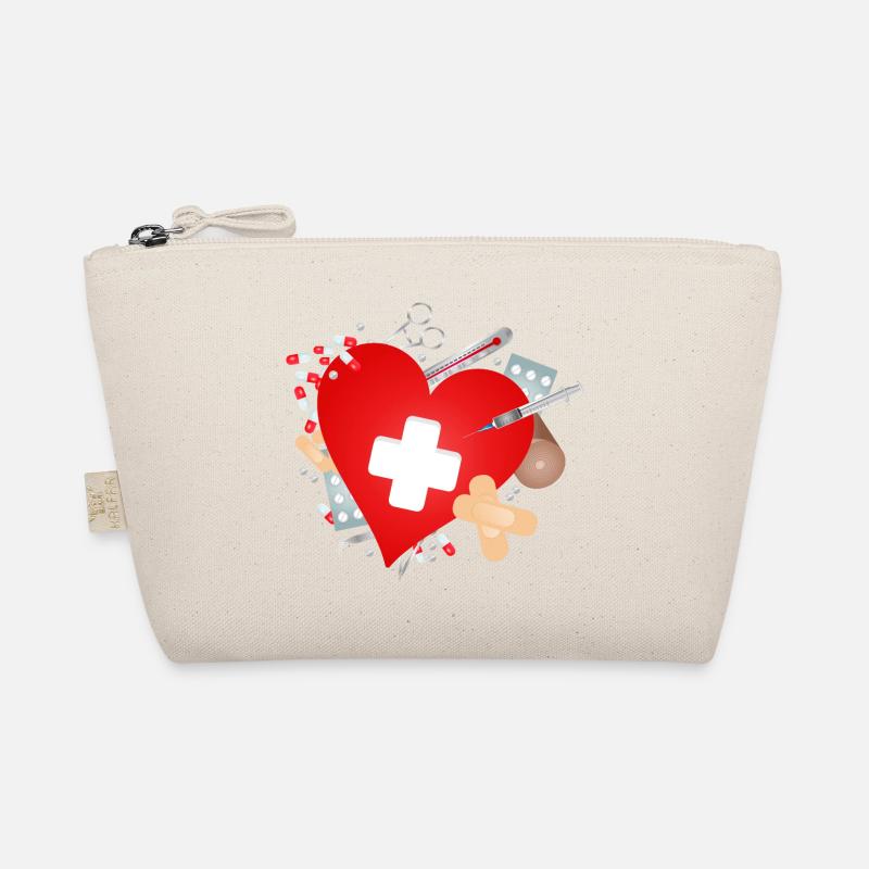 Erste Hilfe Set oder Reiseapotheke mit Herz Bio-Täschchen
