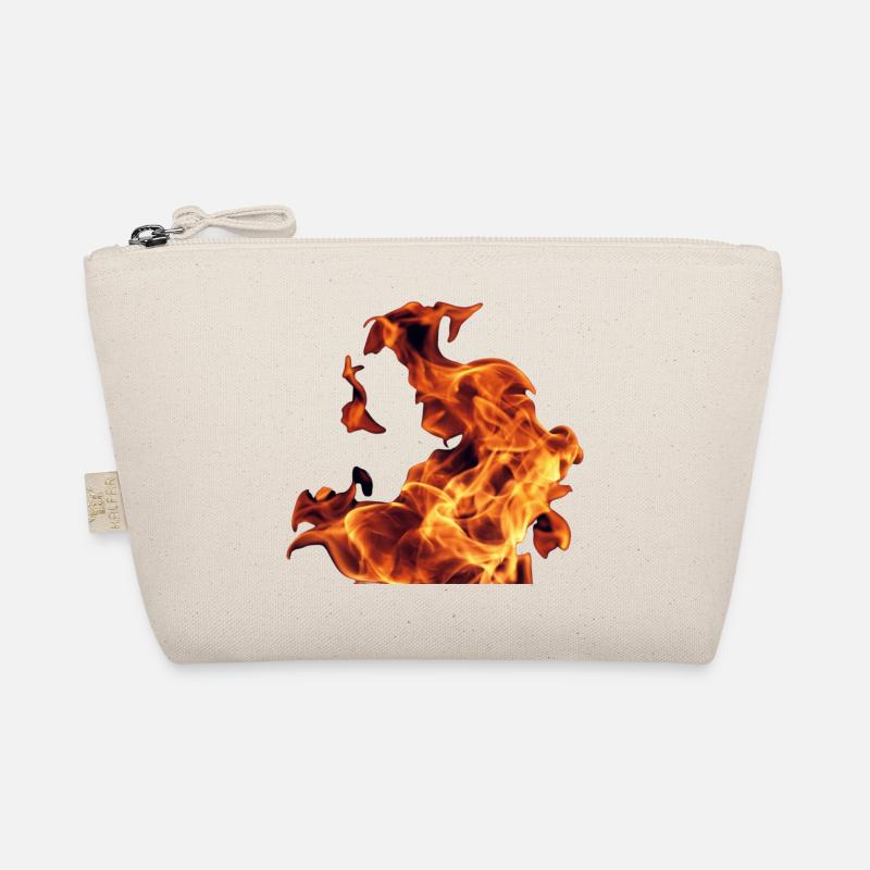 Abstract Flames on Black Organic Pouch