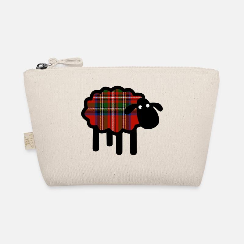 Niedliche Tartan-Schafe - Bio-Täschchen - Natur