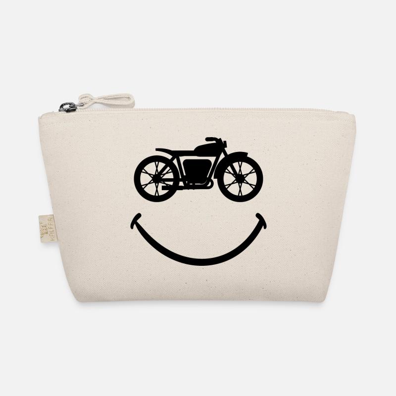 Biker With A Smile For Motorcycle Enthusiast Organic Pouch