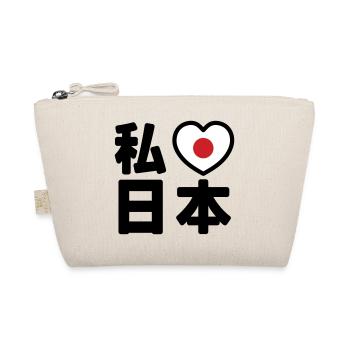 I Heart [Love] Japan 日本 [Nihon / Nippon] - Organic Pouch - nature - Front