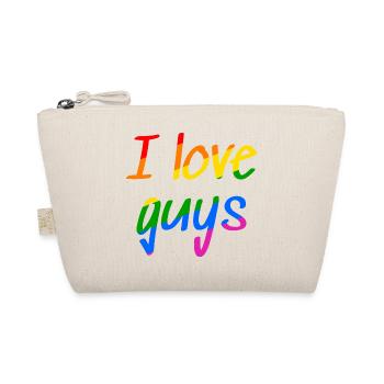 I love Guys - Gay Proud Shirt - Organic Pouch - nature - Front