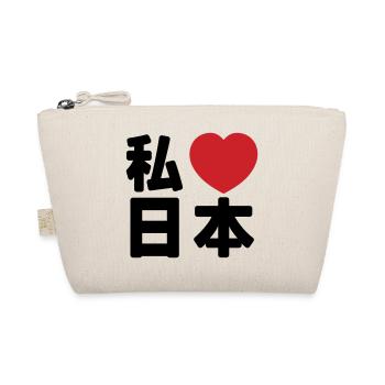 I Heart [Love] Japan 日本 [Nihon / Nippon] - Organic Pouch - nature - Front