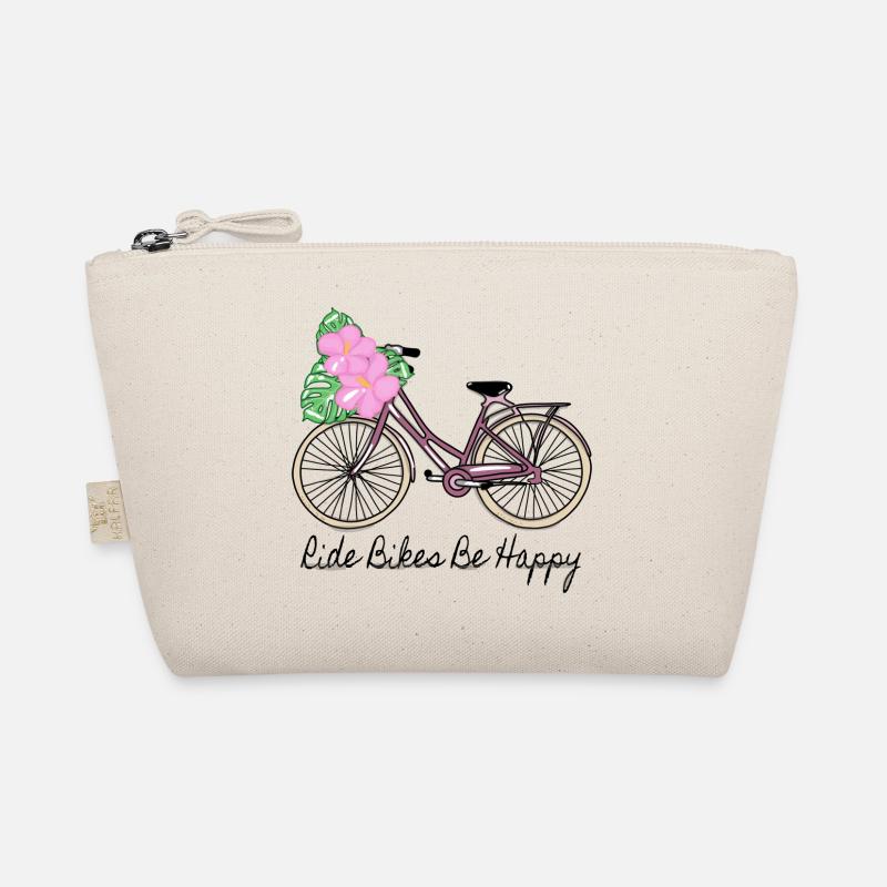 RIDE BIKES BE HAPPY - Bio-Täschchen - Natur