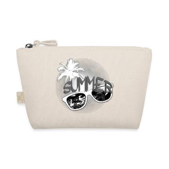 Palm & Sunglasses black and white - Organic Pouch - nature - Front