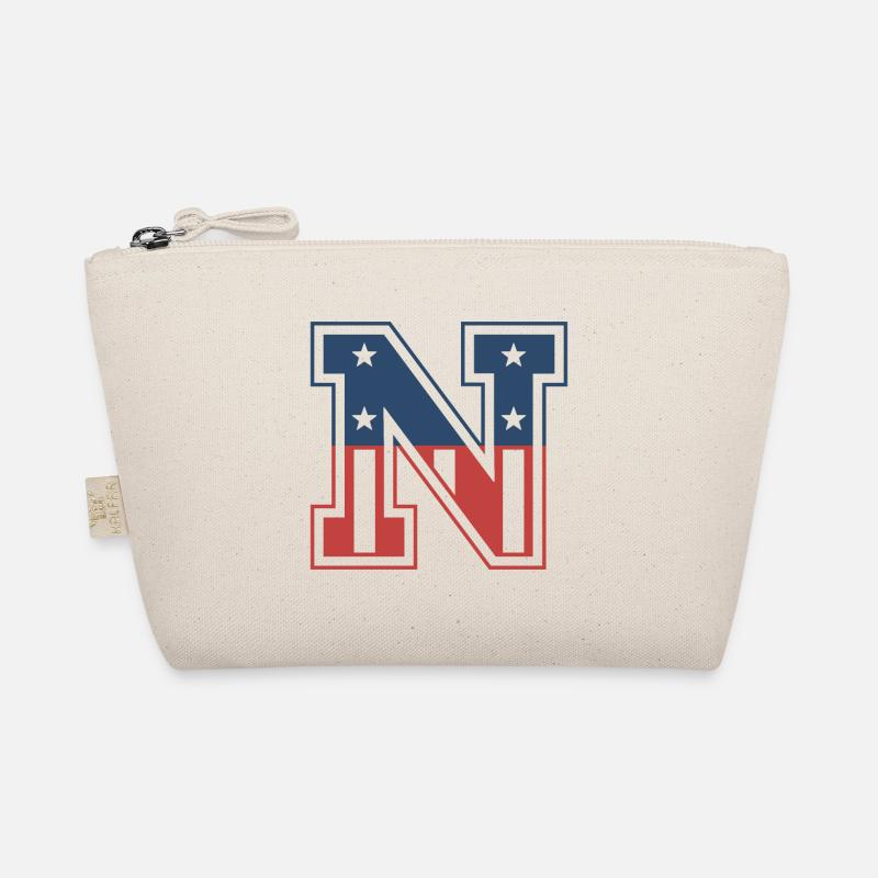 Buchstabe N USA - Bio-Täschchen - Natur