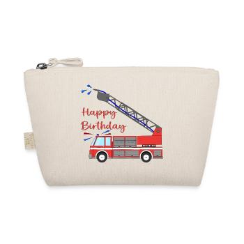 Feuerwehrauto Happy Birthday - Bio-Täschchen - Natur - Vorne