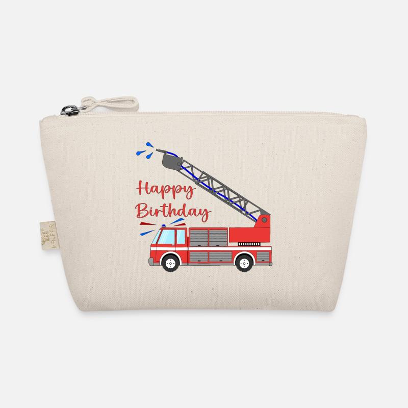 Feuerwehrauto Happy Birthday - Bio-Täschchen - Natur