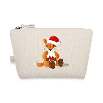 sugar-sweet little fox with a heart for Christmas - Organic Pouch - nature - Front