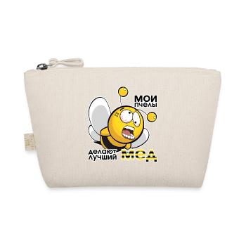 Bester Honig russisch Imker Geschenk - Bio-Täschchen - Natur - Vorne